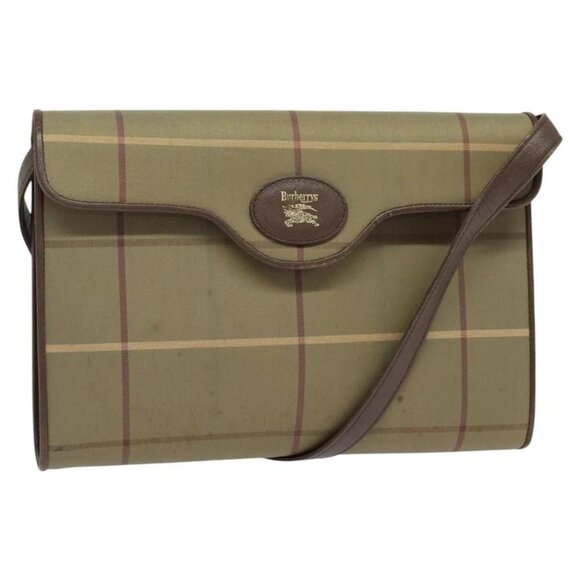 Burberrys Nova Check Shoulder Bag Canvas Beige Gold Auth BA2751 - Picture 1 of 16